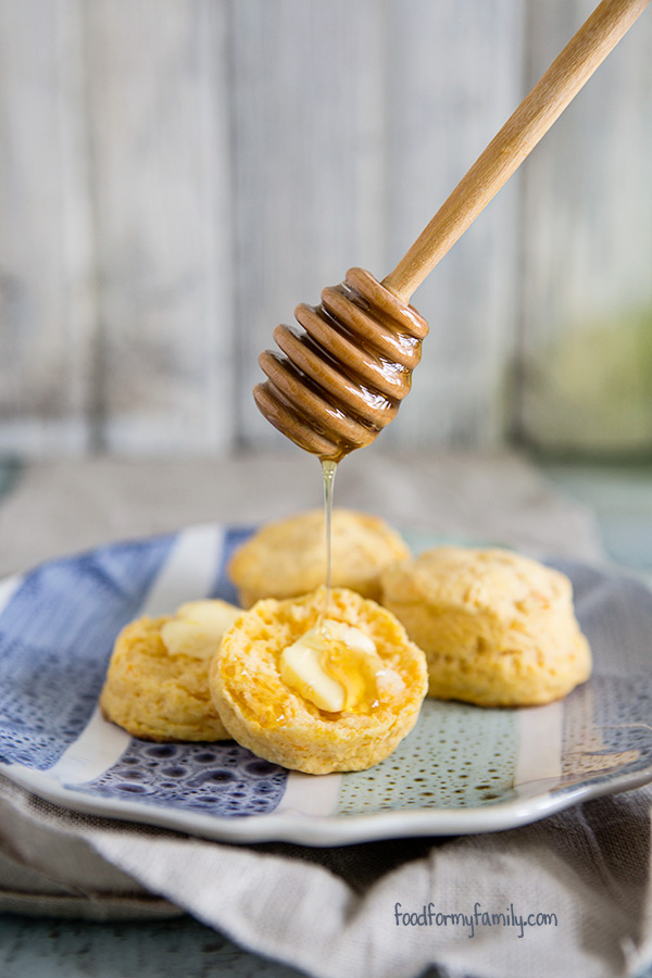 Honey Sweet Potato Biscuits #recipe via FoodforMyFamily.com