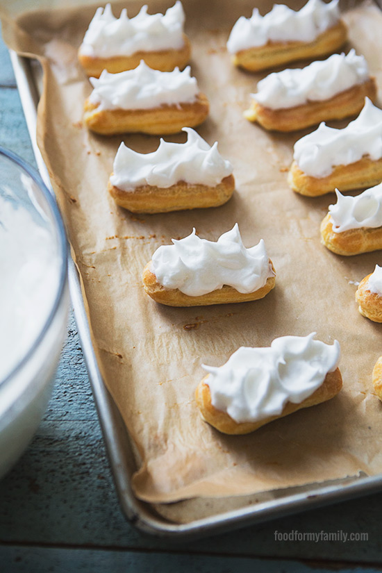 Lemon Meringue Éclairs #recipe via FoodforMyFamily.com